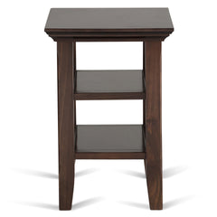 Acadian Solid Wood Narrow Side Table in Brunette Brown