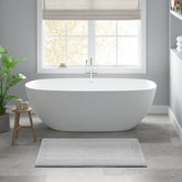 1 PCS 24x36" 100% Cotton Tufted 3000 GSM Reversible Bath Rug Grey
