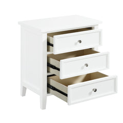 Luca 3-drawer Nightstand - White
