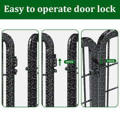 Dog Playpen Outdoor Extra Wide 16 Piece Panels Heavy Duty Dog Fence 40" Height Anti-Rust with Doors Portable for RV Camping Yard, Total 37FT, 111Sq.ft, Snowy Black