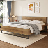 ENGINEERED WOOD BED FRAME KING SIZE,NATURAL & BLACK COLOR