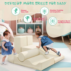 7-Piece Indoor Climbing Foam for Kids, Soft PU Toddler Climbing Toys, Indoor Climb and Crawl Activity Play Set