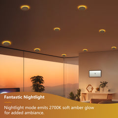 12 Pack White Recessed Lights 4 Inch with Night Light, Ultra Thin Wafer Downlight Pot Lighting, Dimmable & 5 Color Selectable, 9W