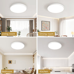 6PK 12 in. LED Flush Mount Ceiling Light Fixture - 2880 Lumens, 5 CCT 2700K/3500K/40000K/5000K/6500K, Round Color Selectable Panel Light, Dimmable, Suitable for Bathroom or Shower