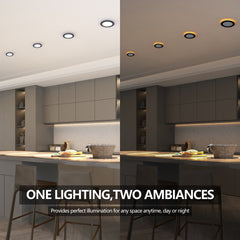 6 Pack 6 Inch Black LED Recessed Light, Dimmable, 2700K-5000K 5CCT, 1200LM High Brightness, 12W 120V ,Suitable for bedroom,living room,study room