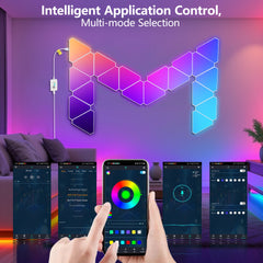 20-Pack Triangular Light Panels – Smart RGB LED Wall Lights with App & Remote – Music Sync Gaming Lights for Gamers, Game Room Decor, Gaming Equipment, Living Room, Bedroom, Kids & Adults