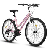 A26337 26 Inch Carbon Steel Frame Mountain Bike,21-Speed Dual V-Brake, Adult and Teens Bicycle for Mountain