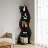 Vintage Wall Corner Bookcase,5-Tier Bookcase,Corner Shelf