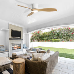 52 Inch Matte White Smart Ceiling Fan with Light 3 ABS Blades DC Motor and Reversible Function