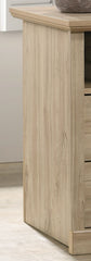 Elara 22"W Light Oak Finish 2-Drawer Nightstand Bedside Table with USB Charging Ports
