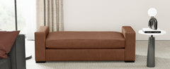 Stylish and Durable Brown Faux Leather Ottoman