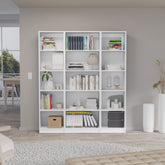 Bartow 3 Piece Home Bookcase set, 60" Wide with 15 Shelves , Living Room Set Set White