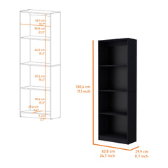 Dupree 2 Piece Home Bookcase set, 49" Wide with 9 Shelves , Living Room Black