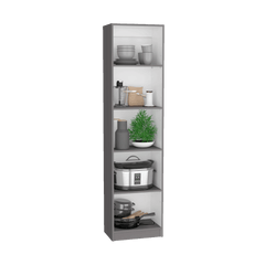 June 3 Piece Home Bookcase set, 60" Wide with 13 Shelves and 2-door Cabinet , Living Room Set Matt Gray / White