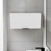 Elsah Pull-Up Door Wall Cabinet, Compact Kitchen, Garage or Bathroom Storage Unit, White