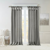 Twist Tab Lined Window Curtain Panel Charcoal 50x84"