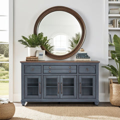 Americana Buffet Server Cabinet, No Assembly Required, Corduroy Blue Finish