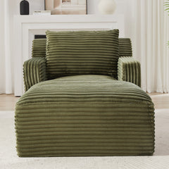Indoor Single Chaise Sofa, Modern Corduroy Upholstery, No Assembly Required,Comfy Sleeper for Living Room,Office,Apartment