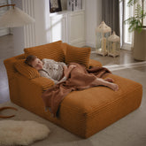 Oversized Chaise Lounge Chair Indoor, Corduroy Upholstered Modern Sofa Couch,No Assembly Required,Comfy Sleeper Sofa for Living Room,Office