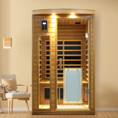 Low EMF Two person Far infrared Red cedar Deluxe indoor sauna room