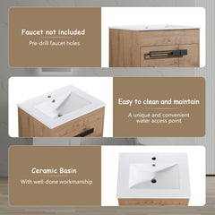 24 Inch Bathroom Vanity With Sink, Freestanding Bathroom Vanity or Floating is Optional Conversion24*18-00324IMO-1(KD-Packing)