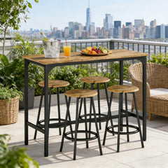 Table with Stools,Kitchen Table 4 Chairs,5-Piece Counter Height Bar Table and Chairs Set