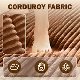 Modern Floor Sofa with 2 Pillows,Convertible Corduroy Fabric Foam-Filled Sleeper Sofa Bed,15" Twin Size Folding Mattress for Living Room,Guest Bed,Playroom,no assembly required,Orange