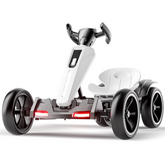 12V electric Kids Pedal Go Kart, Folder Go Kart, Outdoor Ride on Toy with Adjustable Seat, 4 Non-Slip EVA Wheels for Boys and Girls For Age 3-6 Years Old, (White)