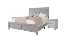 1pc Contemporary Cream Finish Two Storage Drawers Nightstand Wood Grain Finish Wooden Bedroom Furniture