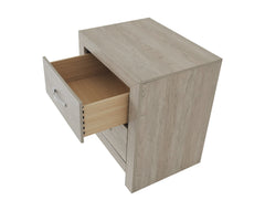 1pc Contemporary Cream Finish Two Storage Drawers Nightstand Wood Grain Finish Wooden Bedroom Furniture