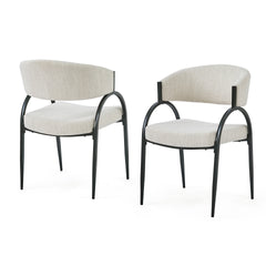 Upholstered Dining Chairs With Metal Legs (Set of 2),Beige
