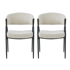 Upholstered Dining Chairs With Metal Legs (Set of 2),Beige
