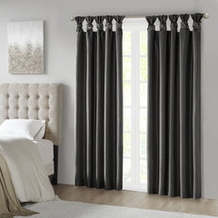 Twist Tab Total Blackout Window Curtain Panel Black 50x84" Blackout
