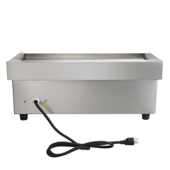 Commercial Electric Griddle, 21 x 11.8 inch, 1750W, 122-570°F Adjustable Temp Control, Stainless Steel Countertop Flat Top Grill with 2 Spatulas, 2 Brushes and 4 Foot Pads, for Steak, Pancake