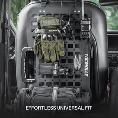 TACMOLLE Portable Rigid MOLLE Panel, Tactical Car Back Seat Organizer with Handle, Heavy Duty Car Storage Organizer for Modular Storage