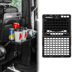 Tacmolle Innovative Dual-Tray Car Organizer: Rigid MOLLE Panel with Foldable Trays for Versatile Storage and On-the-Go Convenience