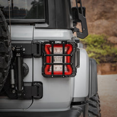 OMU Genesis Series Aluminum Tail Light Cover Compatible with 2018+ Jeep Wrangler JL, Protector Cover Tail Light Lamps Protected Trim Guards (Suitable for LED Lamp Version Only)