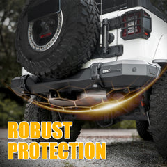 OMU Genesis Series Steel And Aluminum Rear Bumper For Jeep Wrangler JL 2018+
