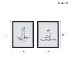 Sketch 2-piece Framed Glass and Matted Wall Art Set