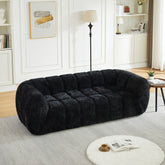 Chenille Pure Foam Sofa, Modern Quilted Cloud Sofa, Deep-Seat Chenille Pure Foam Sofa, Comfortable Modern Three-Seater Sofa, Suitable for Living Rooms, Bedrooms, and Apartments
