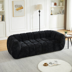 Chenille Pure Foam Sofa, Modern Quilted Cloud Sofa, Deep-Seat Chenille Pure Foam Sofa, Comfortable Modern Three-Seater Sofa, Suitable for Living Rooms, Bedrooms, and Apartments