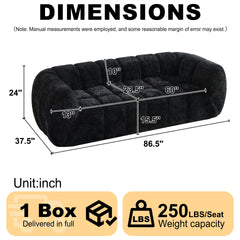 Chenille Pure Foam Sofa, Modern Quilted Cloud Sofa, Deep-Seat Chenille Pure Foam Sofa, Comfortable Modern Three-Seater Sofa, Suitable for Living Rooms, Bedrooms, and Apartments
