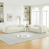 Chenille Pure Foam Sofa, Modern Quilted Cloud Sofa, Deep-Seat Chenille Pure Foam Sofa, Comfortable Modern Sofa, Suitable for Living Rooms, Bedrooms, and Apartments