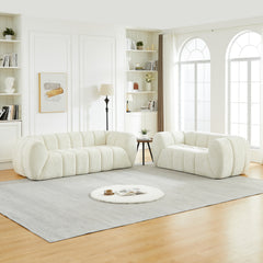 Chenille Pure Foam Sofa, Modern Quilted Cloud Sofa, Deep-Seat Chenille Pure Foam Sofa, Comfortable Modern Sofa, Suitable for Living Rooms, Bedrooms, and Apartments