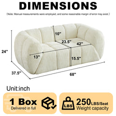 Chenille Pure Foam Sofa, Modern Quilted Cloud Sofa, Deep-Seat Chenille Pure Foam Sofa, Comfortable Modern Sofa, Suitable for Living Rooms, Bedrooms, and Apartments