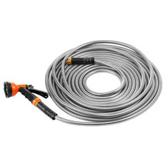 Metal Garden Hose 75 ft, Rust Proof Stainless Steel Water Hose, Heavy Duty Backyard Hose with 10 Function Nozzle, No-Kink & Flexible Water Pipe, Lightweight Metal Hose for Yard, Outdoor