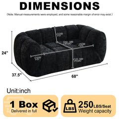Chenille Pure Foam Sofa, Modern Quilted Cloud Sofa, Deep-Seat Chenille Pure Foam Sofa, Comfortable Modern Sofa, Suitable for Living Rooms, Bedrooms, and Apartments