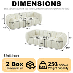 Chenille Pure Foam Sofa, Modern Quilted Cloud Sofa, Deep-Seat Chenille Pure Foam Sofa, Comfortable Modern Sofa, Suitable for Living Rooms, Bedrooms, and Apartments