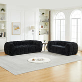 Chenille Pure Foam Sofa, Modern Quilted Cloud Sofa, Deep-Seat Chenille Pure Foam Sofa, Comfortable Modern Three-Seater Sofa, Suitable for Living Rooms, Bedrooms, and Apartments
