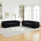 Chenille Pure Foam Sofa, Modern Quilted Cloud Sofa, Deep-Seat Chenille Pure Foam Sofa, Comfortable Modern Three-Seater Sofa, Suitable for Living Rooms, Bedrooms, and Apartments